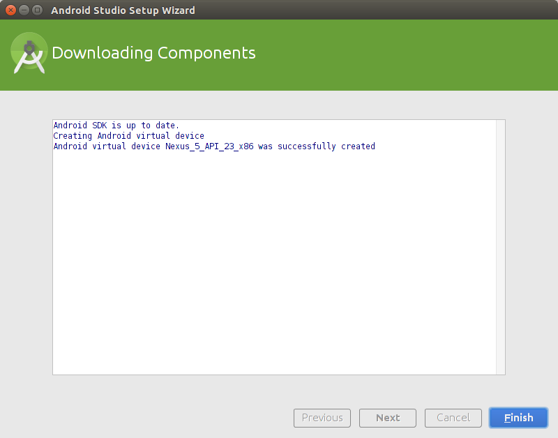 Android Studio Installation Downloading Components