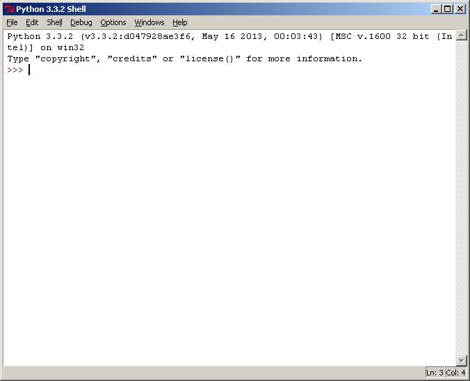Python Shell Window in IDLE
