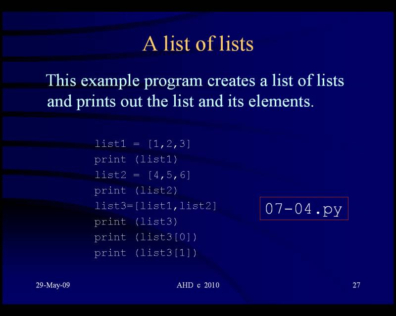 Python 3 list variable diagram