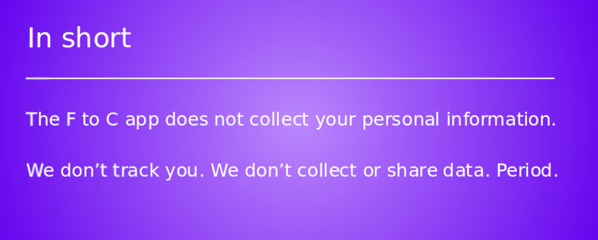 Privacy Policy for F to C app