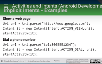 Picture of implicit intents code