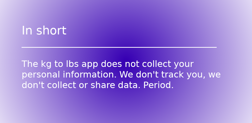 Privacy Policy for kg to lbs app
